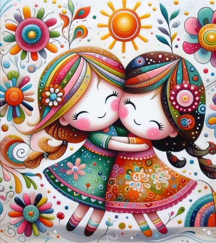 🌸🌺🌼 Whimsical Art Paintings, Flower Drawing Design, Cute Cartoon Pictures, Sister Love, Art Drawings For Kids, Cute Images, Girly Art, Whimsical Art, Cute Illustration