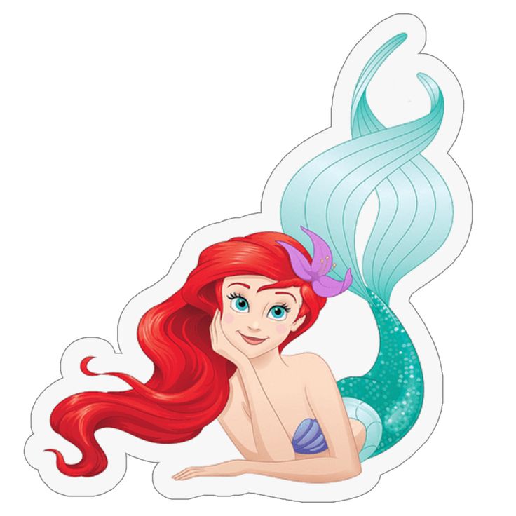 the little mermaid sticker is laying down