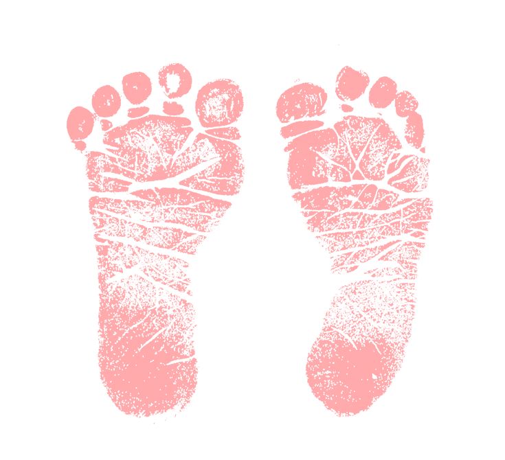 the imprint of a baby's foot is shown in pink ink on a white background