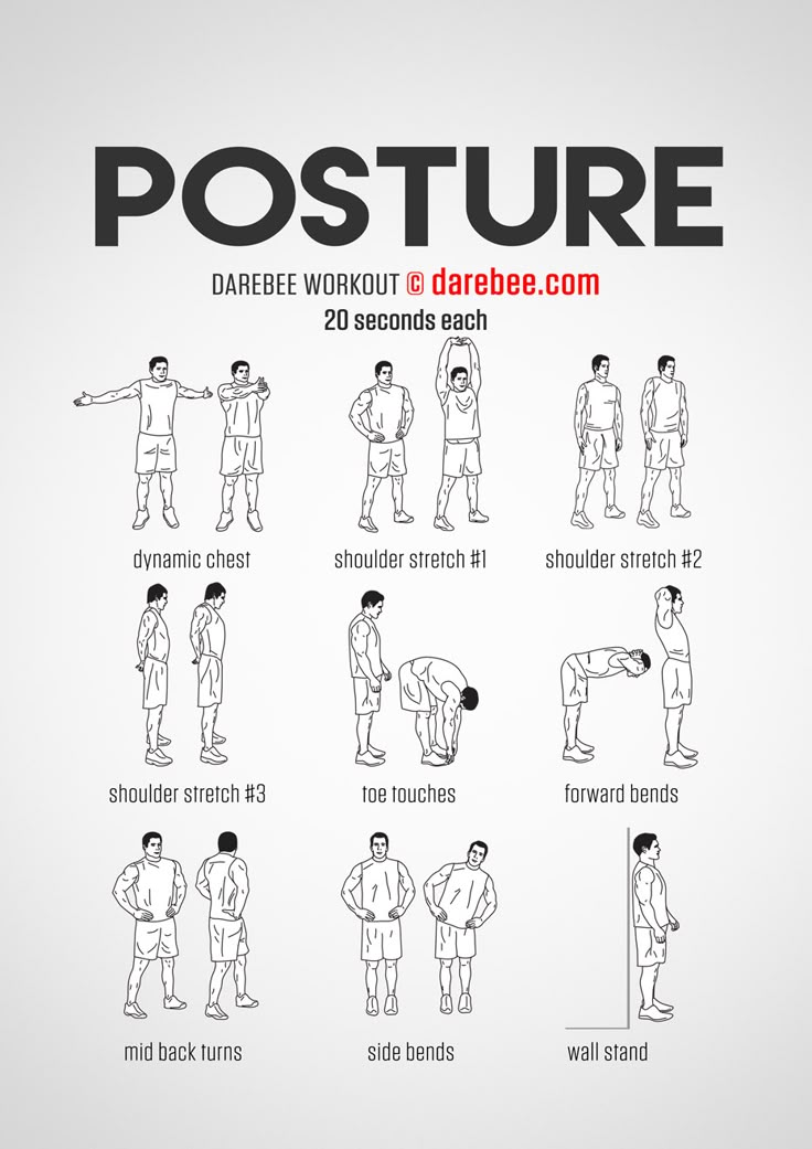 the poster shows how to do an exercise with different postures and exercises for men