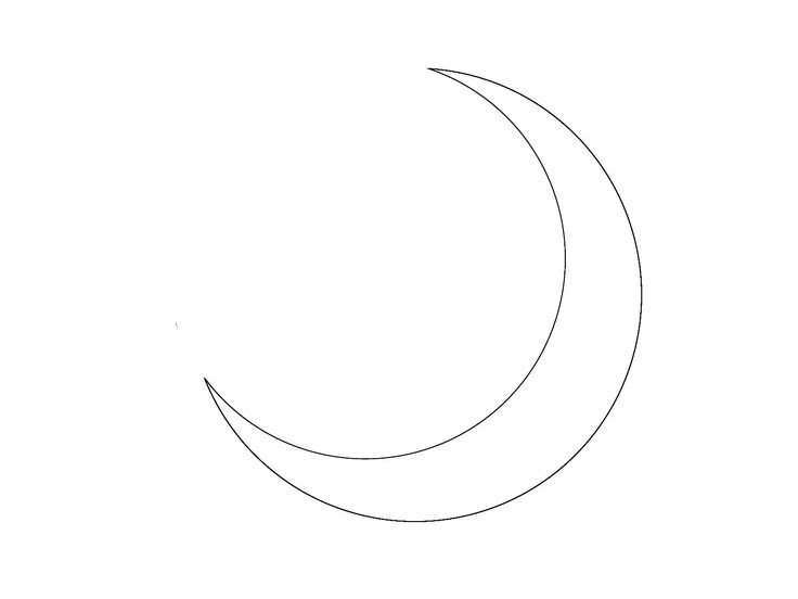 a black and white drawing of a crescent