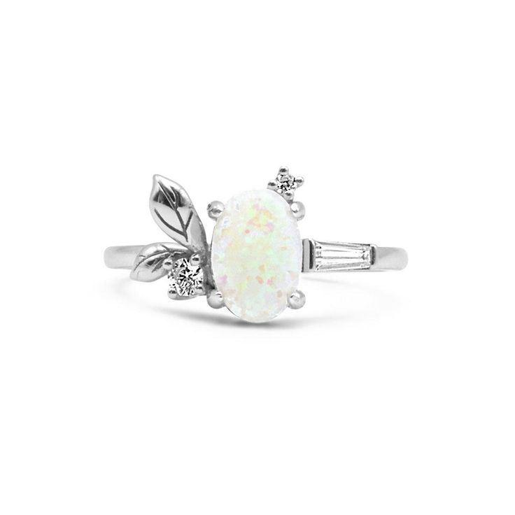 Bring the beauty of spring to your wardrobe with this stunning Persephone Opal Leaf Ring. This timeless piece offers a dazzling opal centerpiece, artfully accented by delicate leaf motifs. Pay homage to the goddess Persephone with this delightful adornment, sure to bring luxury and love to your ensemble. Goddess Persephone, Moss Agate Ring, Synthetic Opal, Pearl Cluster, Cluster Necklace, Leaf Ring, Birthstone Pendant, Agate Ring, Agate Necklace