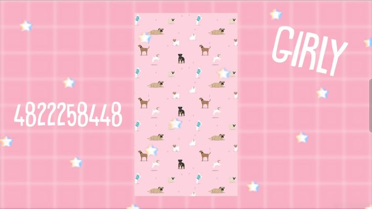 a pink wallpaper with dogs and stars on it, the words girly written in white