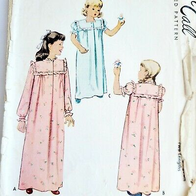 <p dir="ltr" style="margin-top:0; margin-bottom:0;">McCall 7123, Girls' Vintage 1940's nightgown pattern. Long sleeve or short sleeve.</p> <p dir="ltr" style="margin-top:0; margin-bottom:0;">Copyright 1947.</p> <br> <p dir="ltr" style="margin-top:0; margin-bottom:0;">Cut.</p> <p dir="ltr" style="margin-top:0; margin-bottom:0;">Missing main back piece. (You could possibly copy and modify the front piece to create a new back piece.)</p> <br> <p dir="ltr" style="margin-top:0; margin-bottom:0;">All Girls Vintage Nightgown Pattern, Vintage Dresses For Pajama Party, Vintage Fitted Sleepwear For Sleepover, Fitted Vintage Sleepwear For Sleepover, Vintage Nightgown Pattern, Kids Nightgowns, Girls Nightgown, Nightgown Pattern, Nightgown Sets