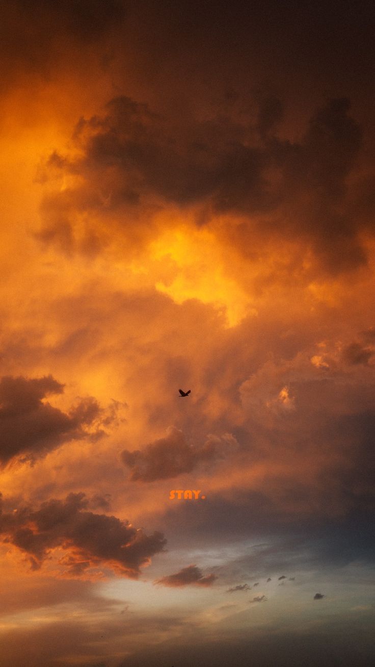 an airplane is flying in the sky at sunset with clouds and orange light behind it