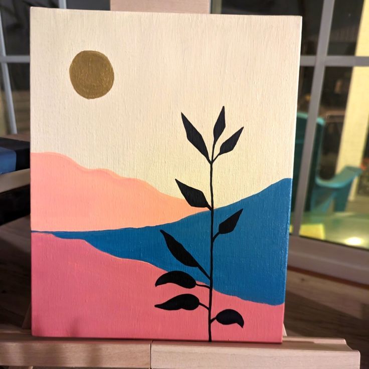 Ellen Art | Hand Painted 8x10 Boho Painting | Color: Cream | Size: Os Painting On 8x10 Canvas, Canvas Painting Ideas Line Art, Large Easy Paintings, Simple Boho Art, Acrylic Boho Painting, Simple Diy Painting On Canvas, 4 By 4 Canvas Paintings, Boho Art Painting Easy, Boho Art Painting Canvases