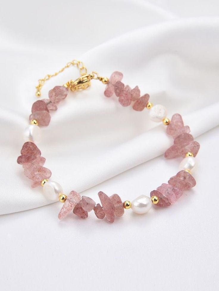 Diy Crystal Bead Jewelry, Crystal Chip Bracelet Ideas, Stainless Steel Jewelry Diy, Pink Bead Jewelry, Beaded Bracelets Crystal, Crystal Bracelets Ideas, Fancy Beaded Bracelets, Beaded Crystal Bracelets, Crystal Chips Ideas