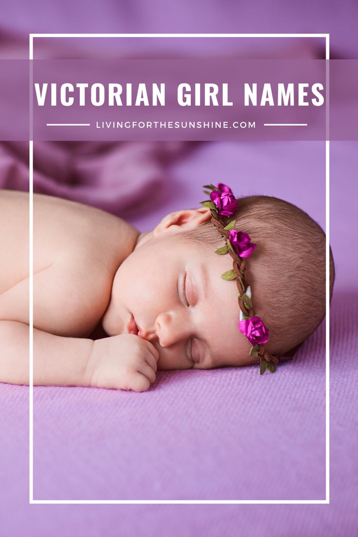 a baby sleeping on top of a bed with the words gorgeous victorian names for baby girls