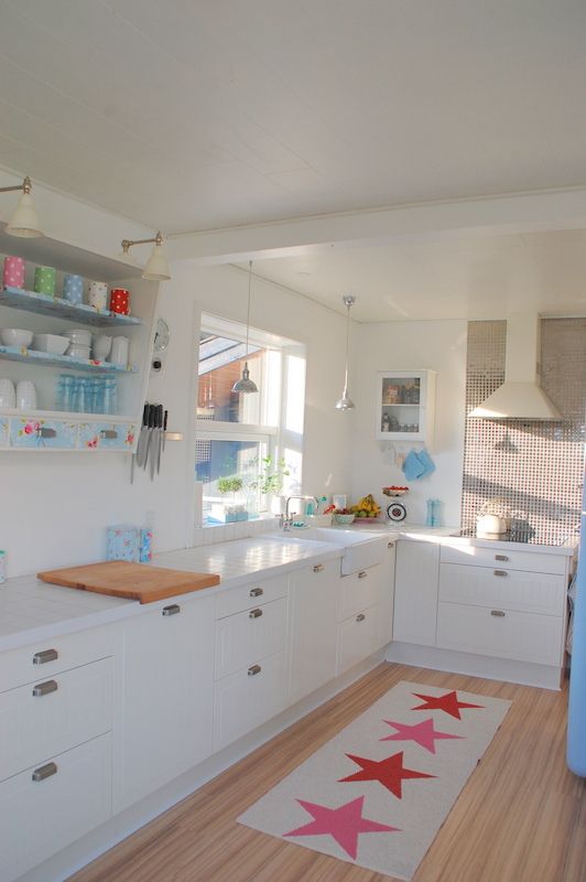 the kitchen is clean and ready to be used for cooking or as a dining area