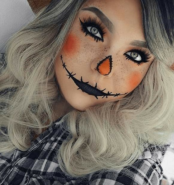 Horror Smink, Scarecrow Halloween Makeup, Carnaval Make-up, Scarecrow Makeup, Halloween Make-up Looks, Halloweenský Makeup, Cute Halloween Makeup, Halloween Beauty, Halloween Fest