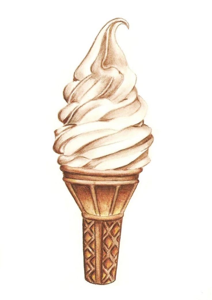 an ice cream cone is shown in this drawing