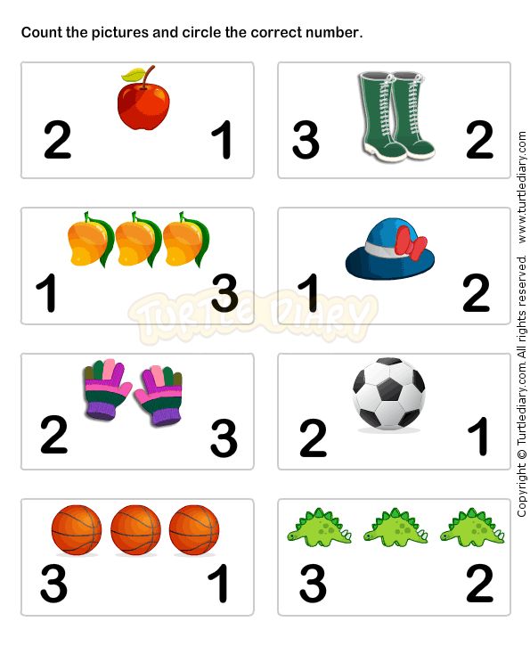 worksheet with numbers and pictures for children to learn how to count the number