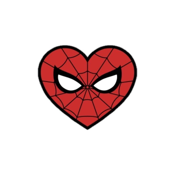 a heart shaped spiderman face with eyes on it's chest, in the dark