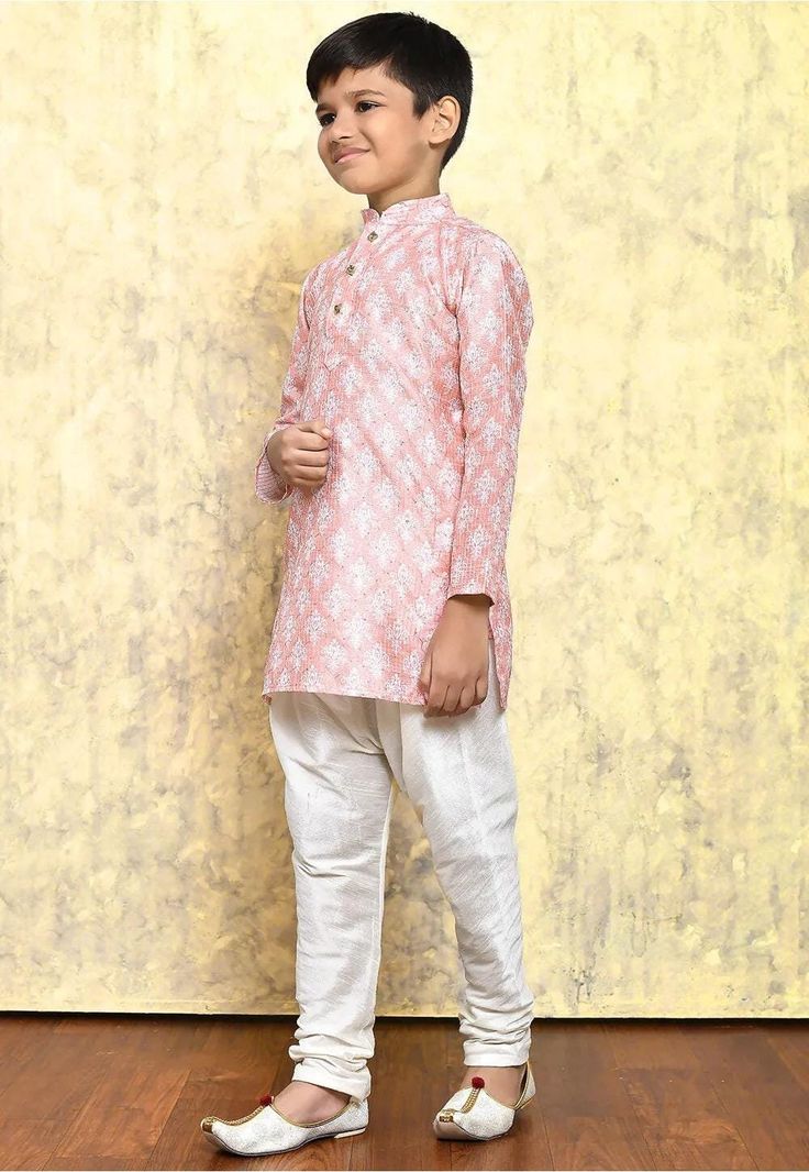 Pls Check The Size Chart before placing the Order  Kids Indo-western Sherwani + Jacket And Matching Silk Pant * Style - Kids Kurta Pajama * Fabric - Premium Polyester * Color - Peach/Multi Color/Light Beige * Work Type - Printed * Bottom - Paired with Matching Silk Pant Boys Wedding Dress, Wedding Dress Kids, Boys Sherwani, Sherwani Jacket, Ring Bearer Suit, Kids Kurta Pajama, Kids Ring, Kids Kurta, Wedding Dresses For Kids