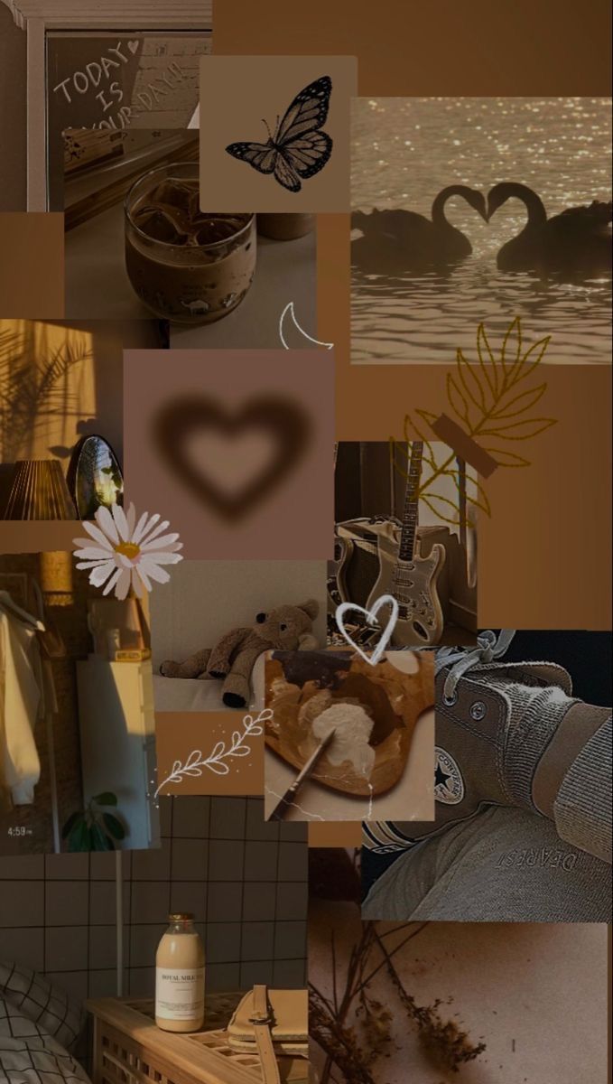 a collage of images with different things in them including flowers, leaves and hearts