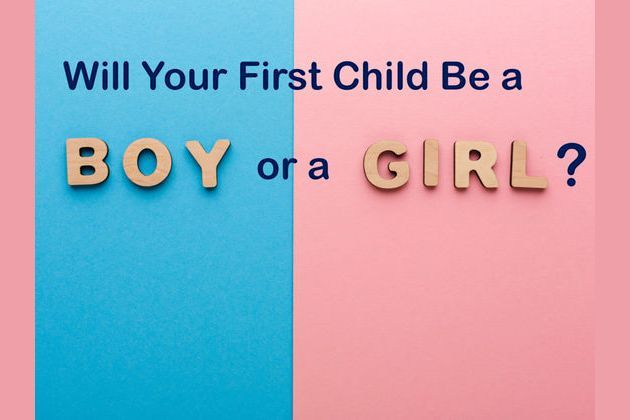 the word boy or a girl spelled out in wood letters against a pink and blue background