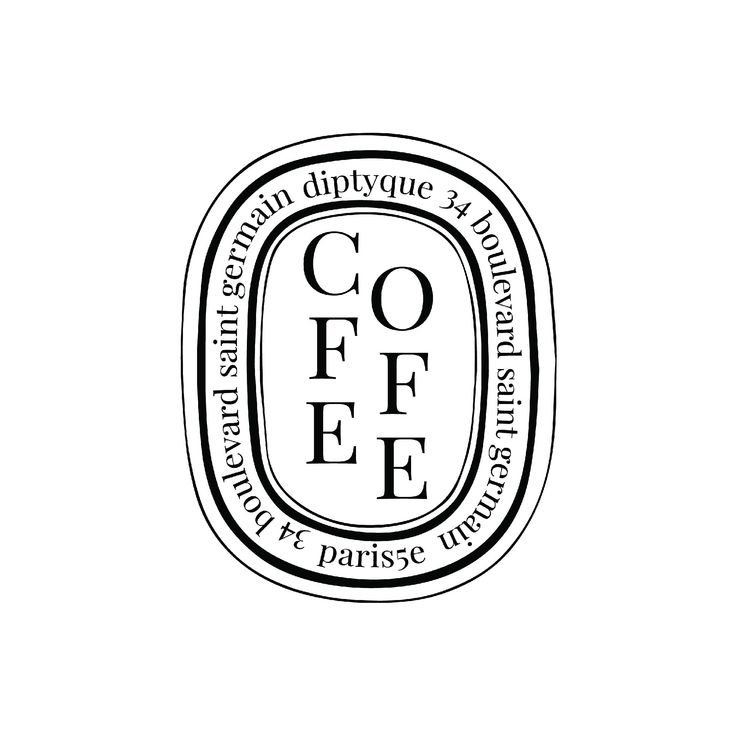 the coffee logo is shown in black and white