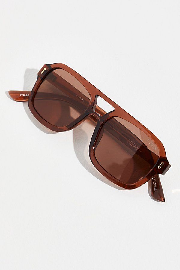 Block out the sun in these so classic and effortlessly cool aviator-style sunglasses featured in an oversized style with a modern brow bar and a square-shaped frame and lenses. * Fixed nose pads * Bendable temples | Royal Polarized Aviator Sunglasses by Free People in Tan Oversized Aviator Sunglasses, Polarized Aviator Sunglasses, Brow Bar, Spring Accessories, Beach Sunglasses, Brown Sunglasses, Aviator Style, Oversized Style, Girly Jewelry