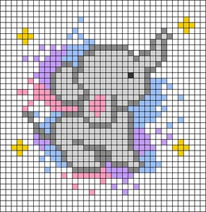 a cross stitch pattern with an image of a cat in the center and stars around it