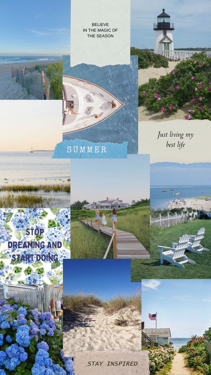 a collage of pictures with the words summer written on them