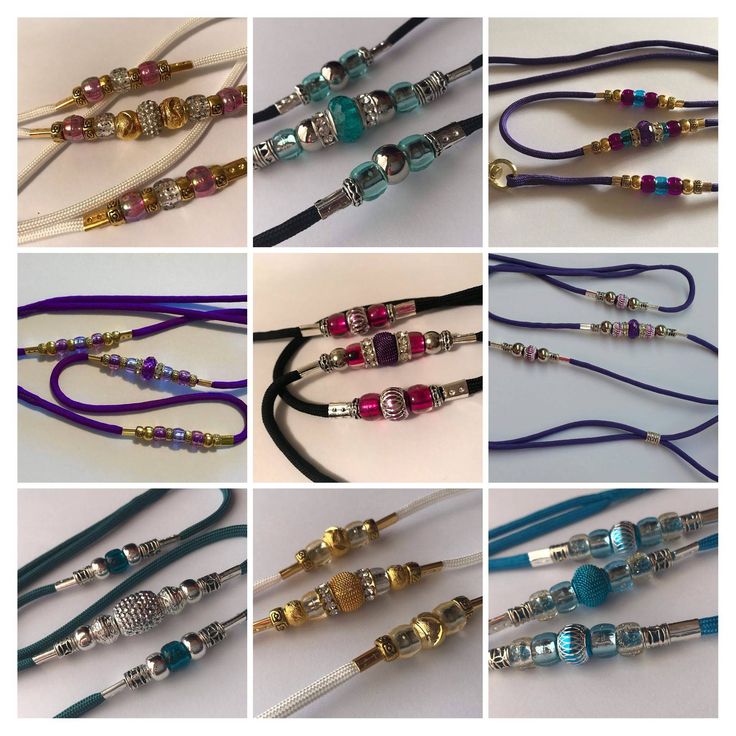 several different types of beaded bracelets and necklaces are shown in this collage