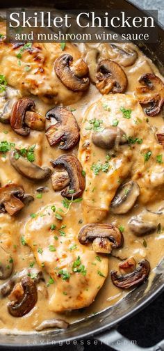 skillet chicken with mushroom wine sauce