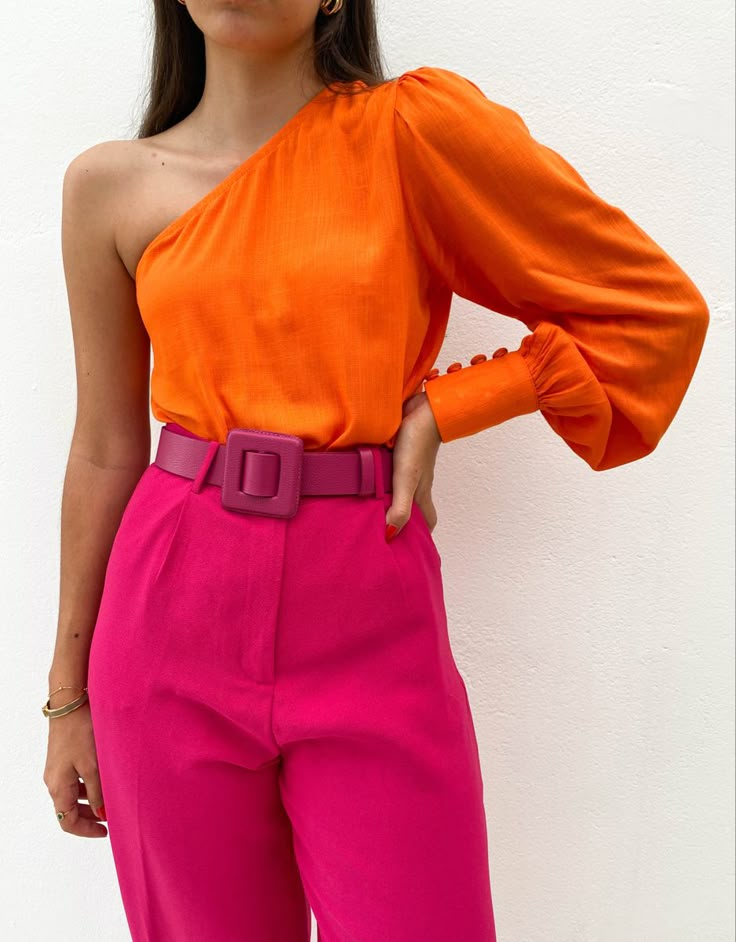 Colour Combinations Fashion, Color Combos Outfit, Color Blocking Outfits, Color Combinations For Clothes, Rosa Pink, Looks Chic, Jumpsuit Fashion, Colourful Outfits, Fashion Colours