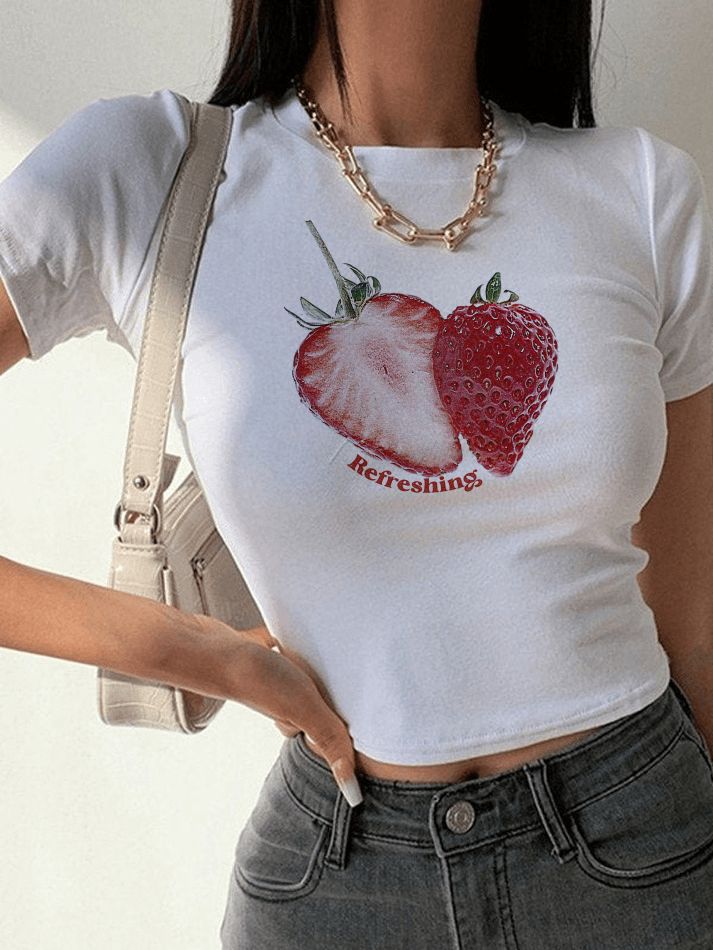 #calcio #football #y2k #italy #italia #fashion #girls #womenoutfits #summerfits #summeroutfitideas #summeroutfits #croptop #babytees #babytee
SpaceOfVisions avatar link
SpaceOfVisions Baby Tee Aesthetic, Strawberry Shirt, Baby Tee Shirts, Strawberry Baby, Baby Tees Y2k, 90s Baby, Y2k Baby Tee, Cute Graphic Tees, Trendy Top