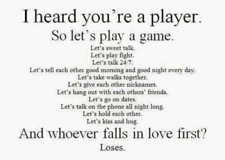 a poem that reads, i heard you're a player so let's play a game