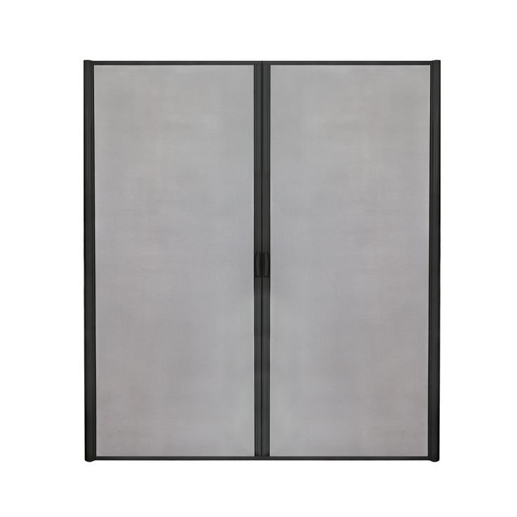 an image of two doors with mesh panels on the front and back sides, both closed