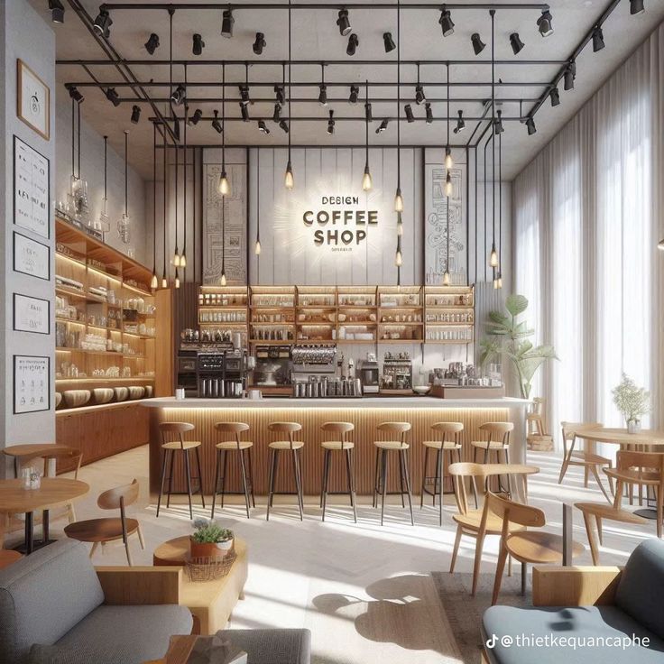 an artist's rendering of a coffee shop