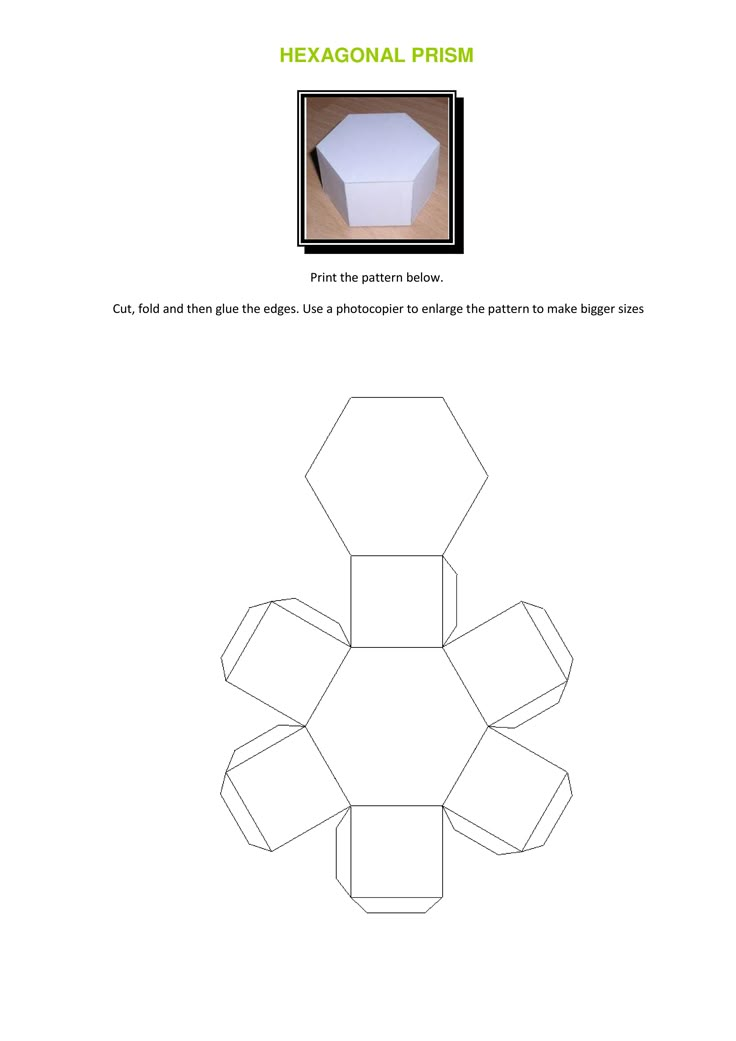 the instructions for making an origami hexagonal prism