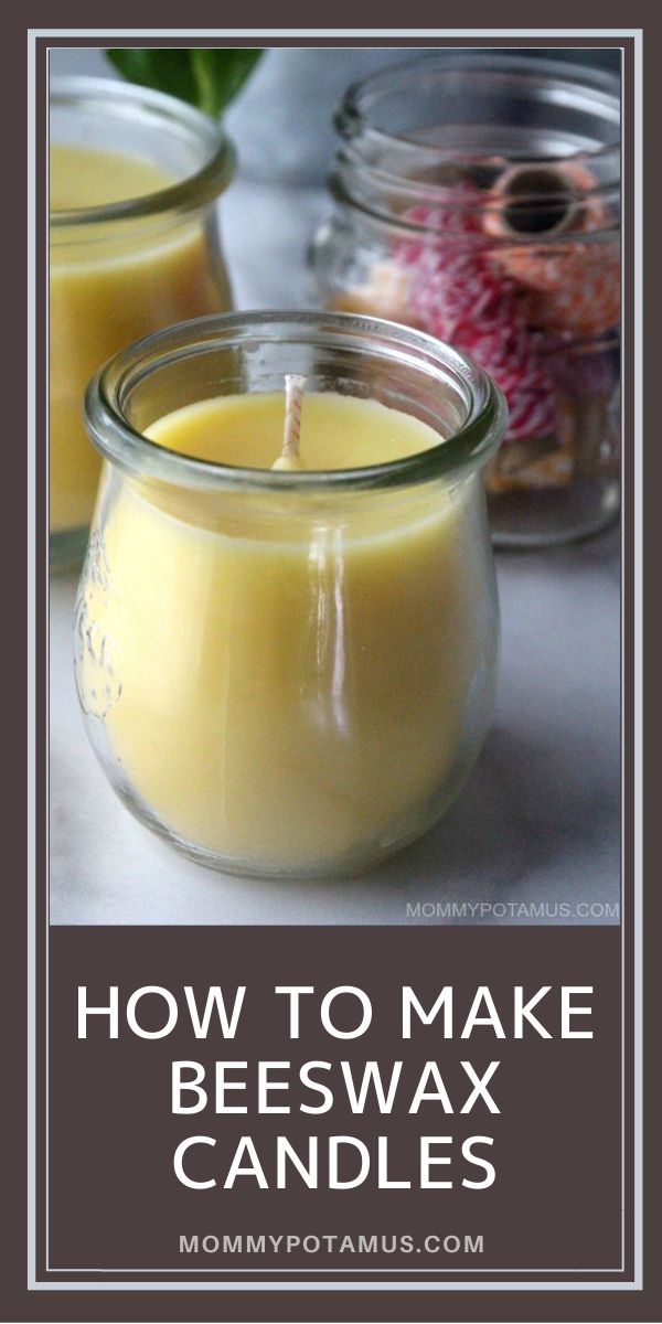 two jars filled with beeswax candles and the words how to make beeswax candles