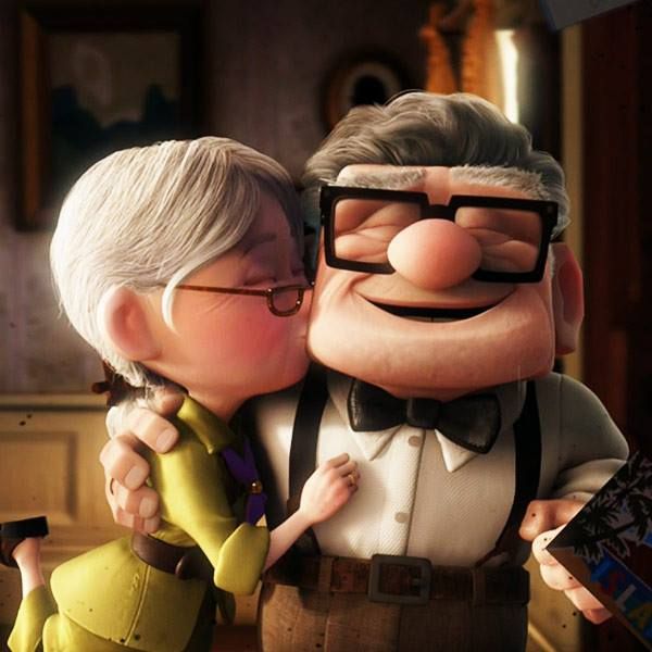 an older man and younger woman are kissing in the animated movie, mr beane's