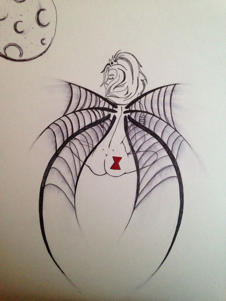 a drawing of a woman's face with spider webs on her body and moon in the background