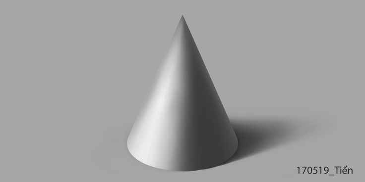 a white cone on a gray background