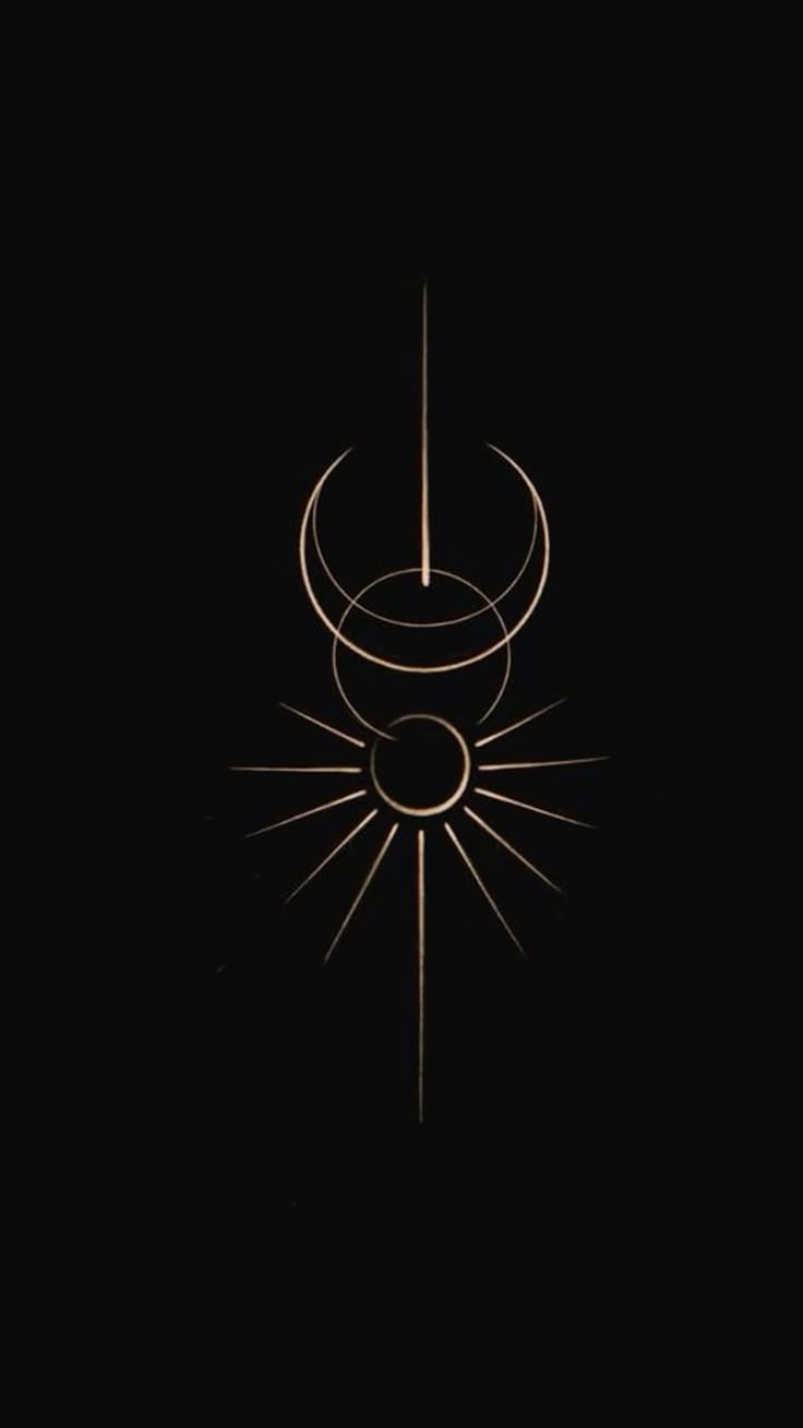 a black background with an image of a sun in the middle and two circles on it