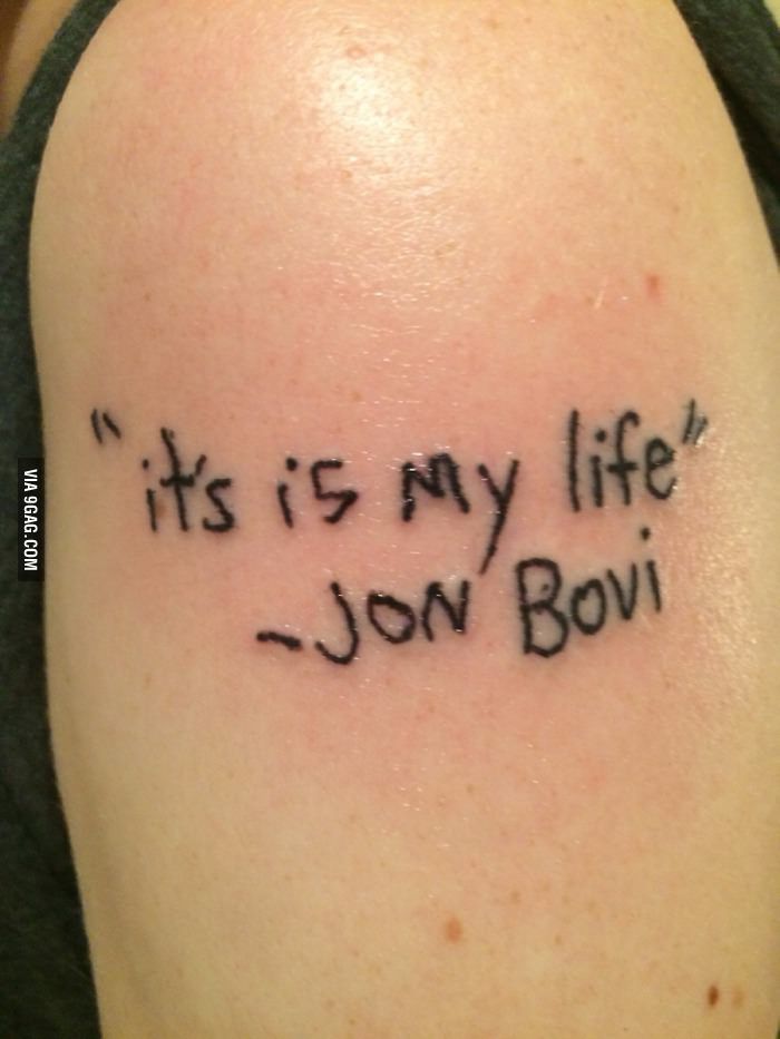 a tattoo saying it is my life jon bovi