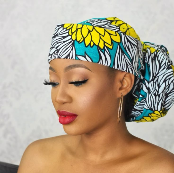 Ankara Headwrap styles. Headwrap Styles for natural hair Doek Styles, Headgear Fashion, Head Scarf Tutorial, Headwrap Styles, African Head Scarf, African Head Dress, Headwrap Hairstyles, Ankara Headwrap, African Hair Wrap