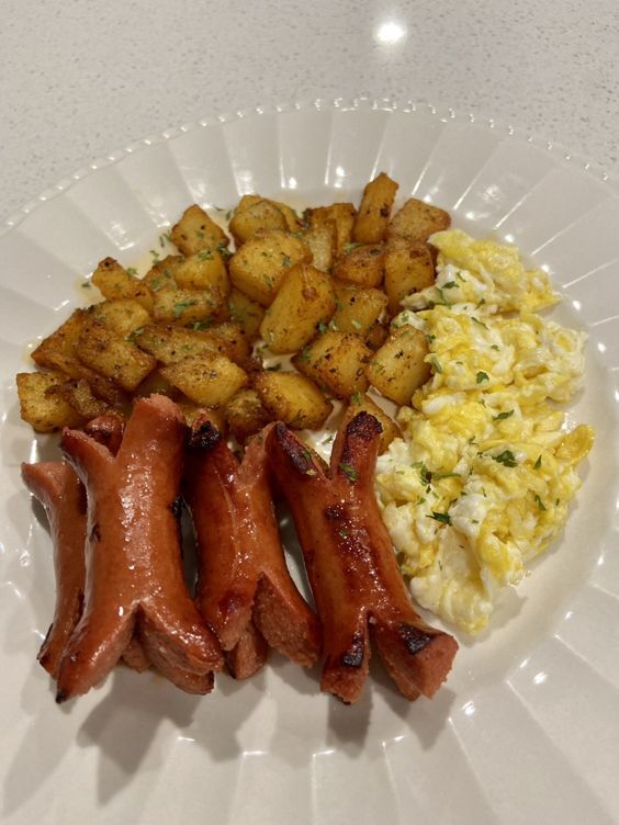 the plate is full of different types of food