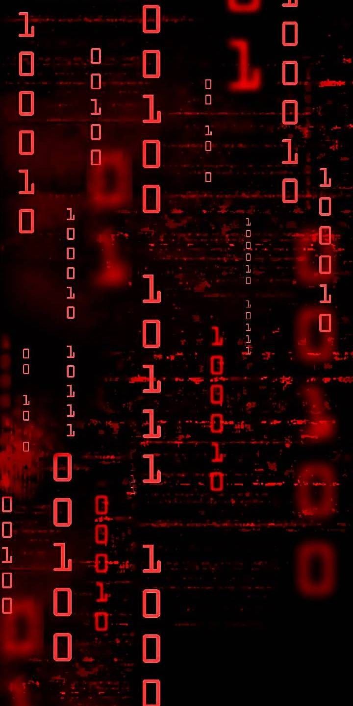 an abstract background with red numbers and digits