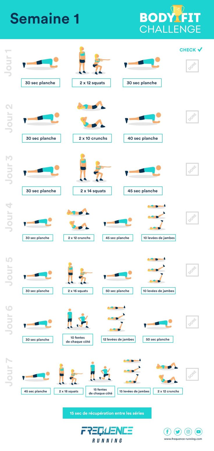 the body fit challenge poster is shown in blue and orange colors, with instructions on how to