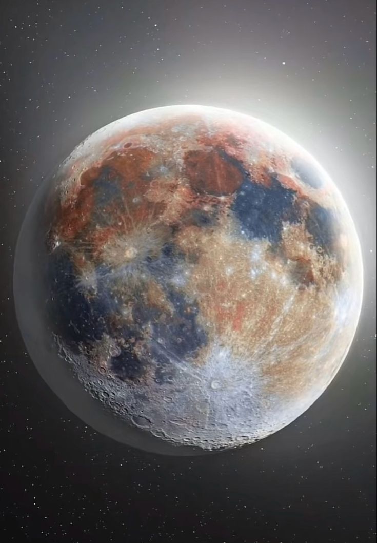 an artist's rendering of the moon in space