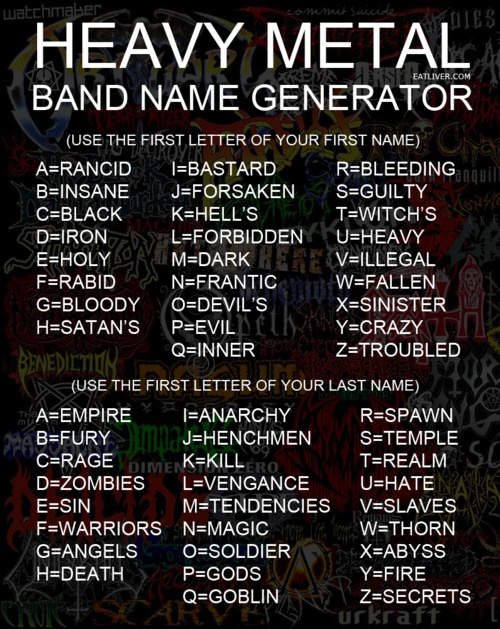 the heavy metal band name generator