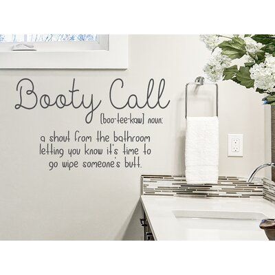 It doesn't mean what you think it does! These wall decals for the bathroom are a sure-fire way to get some laughs. If you are looking for some funny bathroom wall decor ideas, we have you covered! Let this decal bring some good-hearted laughs to your home. Trinx Size: 6" H x 10" W x 0.18" D, Color: Grey | Trinx Bathroom Wall Decal 6.0 H x 10.0 W in gray / blackVinyl in Grey | 6" H x 10" W x 0.18" D | Wayfair | Home Decor Bathroom Wall Decor Ideas, Bathroom Wall Decals, Reference Ideas, Bathroom Vinyl, Bathroom Decals, Bathroom Quotes, Creative Bathroom, Funny Bathroom, Wall Decor Ideas