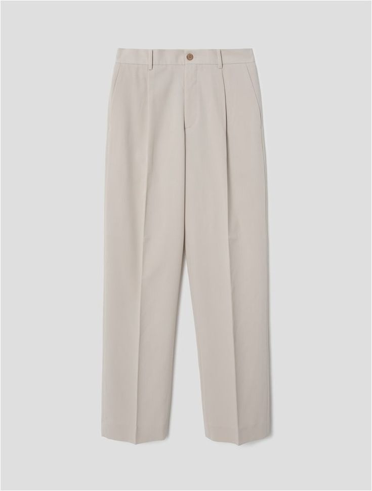 8seconds Basic Tapered Fit Slacks Ivory | Dress Pants for Men | KOODING Formal Cream Pants With Straight Hem, Classic Cream Pants With Straight Hem, Formal Cream Cotton Bottoms, Classic Cream Dress Pants For Formal Occasion, Beige Tapered Leg Dress Pants With Welt Pockets, Beige Tapered Dress Pants With Welt Pockets, Classic Cream Bottoms With Welt Pockets, Classic Beige Dress Pants With Straight Hem, Classic Tailored Neutral Pants