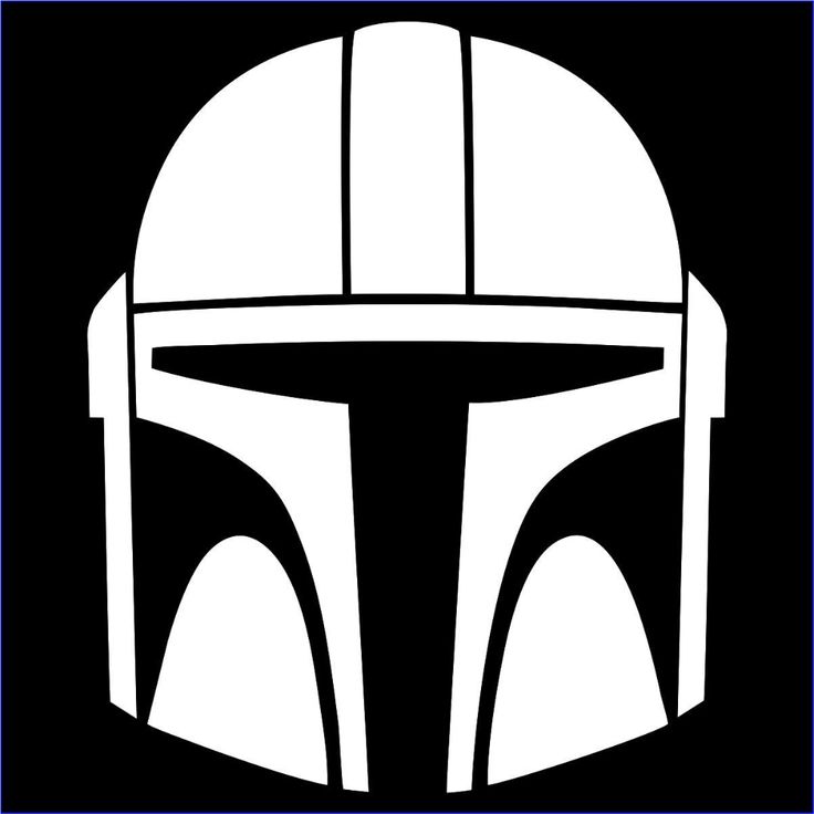 the helmet of boba fett from star wars is shown in black and white