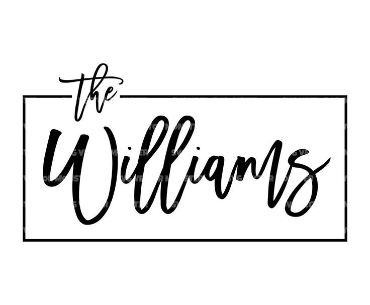 the williamss logo in black and white with handwritten lettering on it's side