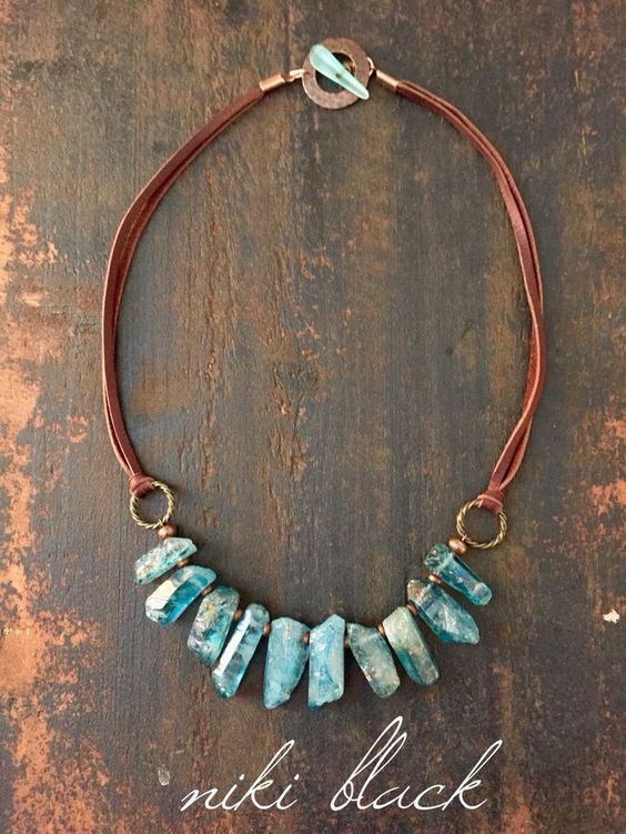 Boho Jewelry Diy, Jewelry Bangles, Boho Styl, Bangles Style, A Necklace, Diy Schmuck, Bijoux Diy, Leather Necklace, Jewelry Projects