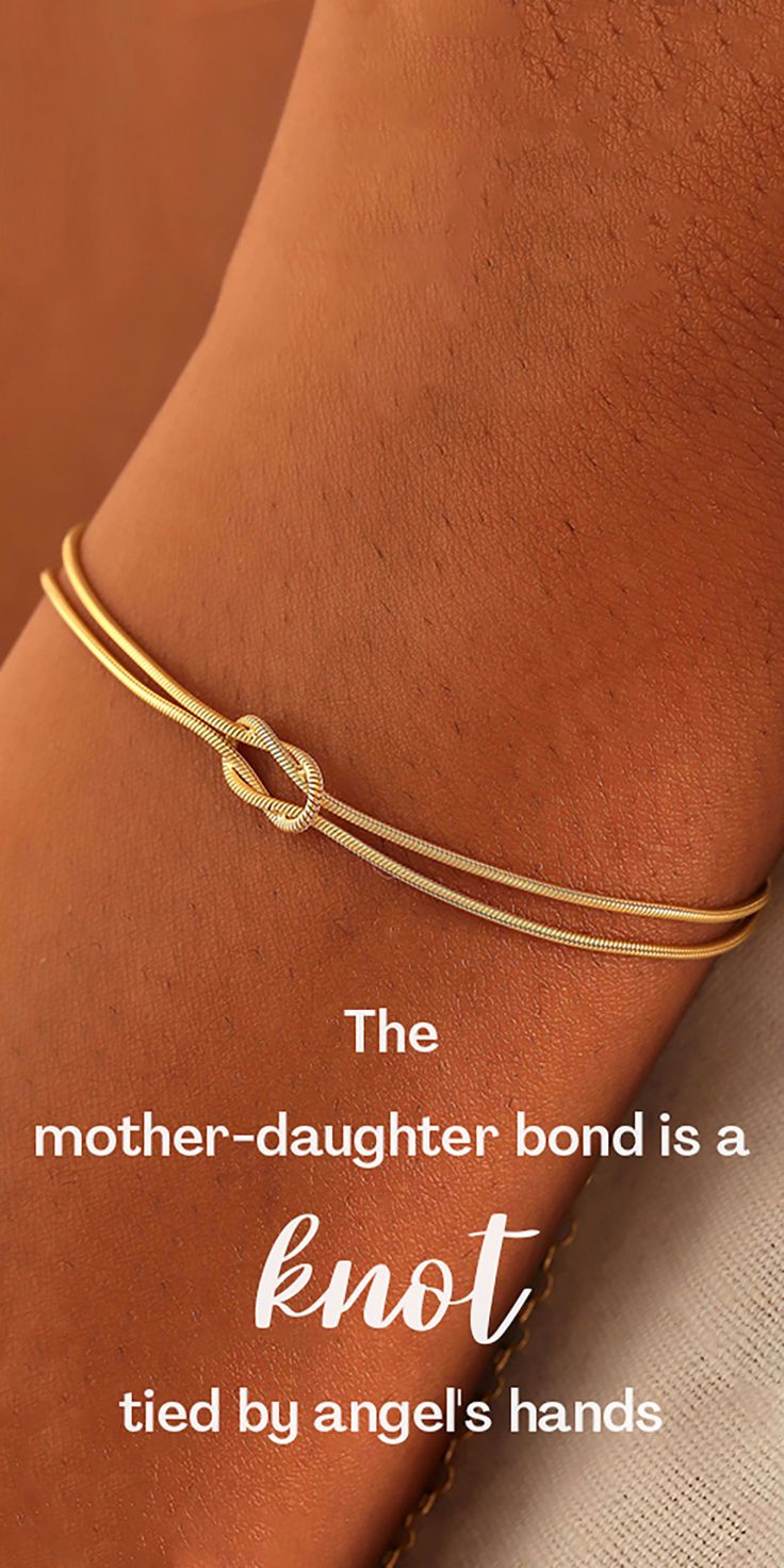 ❤️The Perfect Gift between mother & daughter enhanced with a heartfelt message card 🎁🥰 Mother Daughter Bond, Knot Bracelets, Gold Bangles Indian, Mother Daughter Bonding, Holiday Promotions, Bracelet Knots, Bangles Indian, Knot Bracelet, Meaningful Jewelry